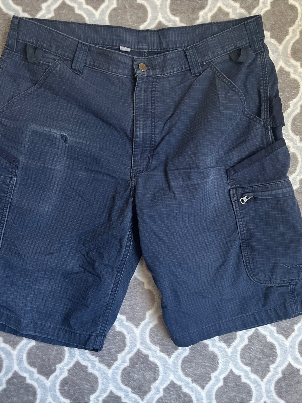 Carhartt Men’s Navy Blue Cargo Shorts Size 38 Carpenter Work Pants